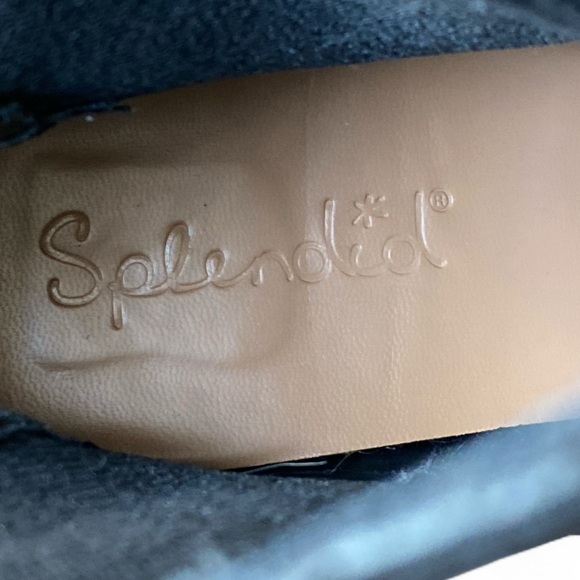 ANTHROPOLOGIE Splendid Wynn Black Leather Wedge Boots Size 7.5M Gothic Goth - Picture 14 of 16